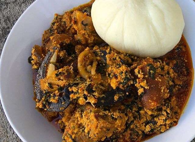 Egusi soup and semo
